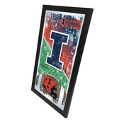 Illinois 15" x 26" Football Mirror by Holland Bar Stool Company, MFtblIlliniU