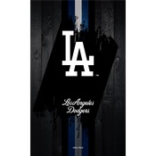 L218 Los Angeles Dodgers 42" Tall - 36" Indoor Logo Top Lighted Pub Table with Black Wrinkle Finish, L218B42MLBLAD36RMLBLAD