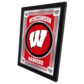 Wisconsin "W" 17" x 22" Logo Mirror by Holland Bar Stool Company, MLogoWisc-W