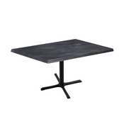 Indoor/Outdoor 30" Tall OD211 Black Table Base with 30" x 30" Foot and 30" x 48" Indoor/Outdoor Top by the Holland Bar Stool Co., AGS-OD211-3030BWOD3048BlkStl
