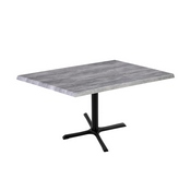 Indoor/Outdoor 30" Tall OD211 Black Table Base with 30" x 30" Foot and 30" x 48" Indoor/Outdoor Top by the Holland Bar Stool Co., AGS-OD211-3030BWOD3048BlkStl