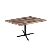 Indoor/Outdoor 30" Tall OD211 Black Table Base with 30" x 30" Foot and 30" x 48" Indoor/Outdoor Top by the Holland Bar Stool Co., AGS-OD211-3030BWOD3048BlkStl