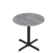 Indoor/Outdoor 30" Tall OD211 Black Table Base with 30" x 30" Foot and 36" Diameter Indoor/Outdoor EuroSlim Top by the Holland Bar Stool Co., AGS-OD211-3030BWODS36RBM