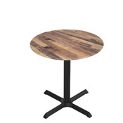 Indoor/Outdoor 30" Tall OD211 Black Table Base with 30" x 30" Foot and 36" Diameter Indoor/Outdoor EuroSlim Top by the Holland Bar Stool Co., AGS-OD211-3030BWODS36RBM