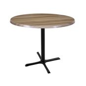 Indoor/Outdoor 36" Tall OD211 Black Table Base with 30" x 30" Foot and 36" Diameter Indoor/Outdoor Top by the Holland Bar Stool Co., AGS-OD211-3036BWOD36RBlkStl