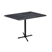 Indoor/Outdoor 42" Tall OD211 Black Table Base with 30" x 30" Foot and 30" x 48" Indoor/Outdoor Top by the Holland Bar Stool Co., AGS-OD211-3042BWOD3048BlkStl