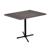 Indoor/Outdoor 42" Tall OD211 Black Table Base with 30" x 30" Foot and 30" x 48" Indoor/Outdoor Top by the Holland Bar Stool Co., AGS-OD211-3042BWOD3048BlkStl