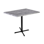 Indoor/Outdoor 42" Tall OD211 Black Table Base with 30" x 30" Foot and 30" x 48" Indoor/Outdoor Top by the Holland Bar Stool Co., AGS-OD211-3042BWOD3048BlkStl