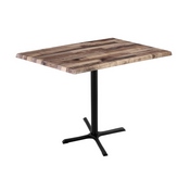 Indoor/Outdoor 42" Tall OD211 Black Table Base with 30" x 30" Foot and 30" x 48" Indoor/Outdoor Top by the Holland Bar Stool Co., AGS-OD211-3042BWOD3048BlkStl