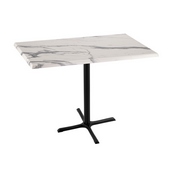 Indoor/Outdoor 42" Tall OD211 Black Table Base with 30" x 30" Foot and 30" x 48" Indoor/Outdoor Top by the Holland Bar Stool Co., AGS-OD211-3042BWOD3048BlkStl