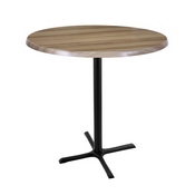 Indoor/Outdoor 42" Tall OD211 Black Table Base with 30" x 30" Foot and 36" Diameter Indoor/Outdoor Top by the Holland Bar Stool Co., AGS-OD211-3042BWOD36RBlkStl