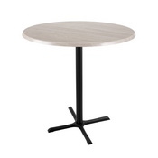 Indoor/Outdoor 42" Tall OD211 Black Table Base with 30" x 30" Foot and 36" Diameter Indoor/Outdoor Top by the Holland Bar Stool Co., AGS-OD211-3042BWOD36RBlkStl