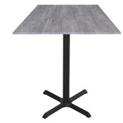 Indoor/Outdoor 42" Tall OD211 Black Table Base with 30" x 30" foot and 32" x 32" Square Indoor/Outdoor Top by the Holland Bar Stool Co., AGS-OD211-3042BWODS32SQBM