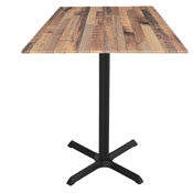 Indoor/Outdoor 42" Tall OD211 Black Table Base with 30" x 30" foot and 32" x 32" Square Indoor/Outdoor Top by the Holland Bar Stool Co., AGS-OD211-3042BWODS32SQBM