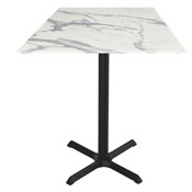 Indoor/Outdoor 42" Tall OD211 Black Table Base with 30" x 30" foot and 32" x 32" Square Indoor/Outdoor Top by the Holland Bar Stool Co., AGS-OD211-3042BWODS32SQBM