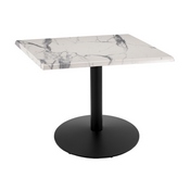 Indoor/Outdoor 30" Tall OD214 Black Table Base with 22" Diameter Foot and 30" x 30" Square Indoor/Outdoor Top by the Holland Bar Stool Co., AGS-OD214-2230BWOD30SQWA