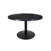 Indoor/Outdoor 30" Tall OD214 Black Table Base with 22" Diameter Foot and 36" Diameter Indoor/Outdoor Black Steel Top by the Holland Bar Stool Co., OD214-2230BWOD36RBlkStl