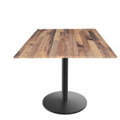 Indoor/Outdoor 30" Tall OD214 Black Table Base with 22" Diameter foot and 32" x 32" Square Indoor/Outdoor Top by the Holland Bar Stool Co., AGS-OD214-2230BWODS32SQBM