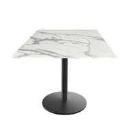 Indoor/Outdoor 30" Tall OD214 Black Table Base with 22" Diameter foot and 32" x 32" Square Indoor/Outdoor Top by the Holland Bar Stool Co., AGS-OD214-2230BWODS32SQBM