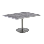 Indoor/Outdoor 30" Tall OD214 Stainless Steel Table Base with 22" Diameter Foot and 30" x 48" Indoor/Outdoor Top by the Holland Bar Stool Co., AGS-OD214-2230SSOD3048BlkStl