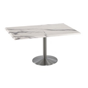 Indoor/Outdoor 30" Tall OD214 Stainless Steel Table Base with 22" Diameter Foot and 30" x 48" Indoor/Outdoor Top by the Holland Bar Stool Co., AGS-OD214-2230SSOD3048BlkStl