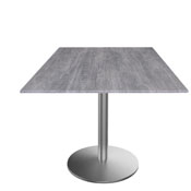 Indoor/Outdoor 30" Tall OD214 Stainless Steel Table Base with 22" Diameter Foot and 36" x 36" Square Indoor/Outdoor EuroSlim Top by the HBS., AGS-OD214-2230SSODS36SQBM