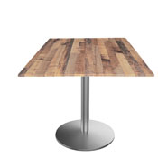 Indoor/Outdoor 30" Tall OD214 Stainless Steel Table Base with 22" Diameter Foot and 36" x 36" Square Indoor/Outdoor EuroSlim Top by the HBS., AGS-OD214-2230SSODS36SQBM