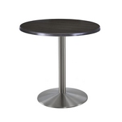 Indoor/Outdoor 36" Tall OD214 Stainless Steel Table Base with 22" Diameter Foot and 30" Diameter Indoor/Outdoor Top by the Holland Bar Stool Co., AGS-OD214-2236SSOD30RBlkStl