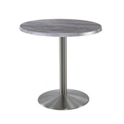 Indoor/Outdoor 36" Tall OD214 Stainless Steel Table Base with 22" Diameter Foot and 30" Diameter Indoor/Outdoor Top by the Holland Bar Stool Co., AGS-OD214-2236SSOD30RBlkStl