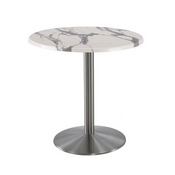 Indoor/Outdoor 36" Tall OD214 Stainless Steel Table Base with 22" Diameter Foot and 30" Diameter Indoor/Outdoor Top by the Holland Bar Stool Co., AGS-OD214-2236SSOD30RBlkStl