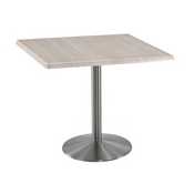 Indoor/Outdoor 36" Tall OD214 Stainless Steel Table Base with 22" Diameter Foot and 36" x 36" Square Indoor/Outdoor Top by the Holland Bar Stool Co., AGS-OD214-2236SSOD36SQBlkStl