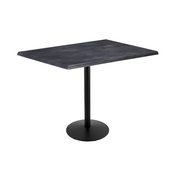 Indoor/Outdoor 42" Tall OD214 Black Table Base with 22" Diameter Foot and 30" x 48" Indoor/Outdoor Top by the Holland Bar Stool Co., AGS-OD214-2242BWOD3048BlkStl