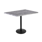 Indoor/Outdoor 42" Tall OD214 Black Table Base with 22" Diameter Foot and 30" x 48" Indoor/Outdoor Top by the Holland Bar Stool Co., AGS-OD214-2242BWOD3048BlkStl
