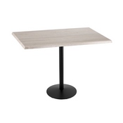 Indoor/Outdoor 42" Tall OD214 Black Table Base with 22" Diameter Foot and 30" x 48" Indoor/Outdoor Top by the Holland Bar Stool Co., AGS-OD214-2242BWOD3048BlkStl