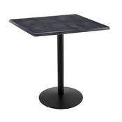 Indoor/Outdoor 42" Tall OD214 Black Table Base with 22" Diameter Foot and 36" x 36" Square Indoor/Outdoor Top by the Holland Bar Stool Co., AGS-OD214-2242BWOD36SQBlkStl