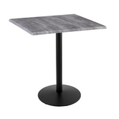 Indoor/Outdoor 42" Tall OD214 Black Table Base with 22" Diameter Foot and 36" x 36" Square Indoor/Outdoor Top by the Holland Bar Stool Co., AGS-OD214-2242BWOD36SQBlkStl