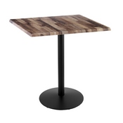 Indoor/Outdoor 42" Tall OD214 Black Table Base with 22" Diameter Foot and 36" x 36" Square Indoor/Outdoor Top by the Holland Bar Stool Co., AGS-OD214-2242BWOD36SQBlkStl