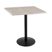 Indoor/Outdoor 42" Tall OD214 Black Table Base with 22" Diameter Foot and 36" x 36" Square Indoor/Outdoor Top by the Holland Bar Stool Co., AGS-OD214-2242BWOD36SQBlkStl