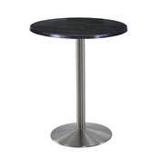 Indoor/Outdoor 42" Tall OD214 Stainless Steel Table Base with 22" Diameter Foot and 30" Diameter Indoor/Outdoor Top by the Holland Bar Stool Co., AGS-OD214-2242SSOD30RBlkStl