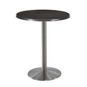 Indoor/Outdoor 42" Tall OD214 Stainless Steel Table Base with 22" Diameter Foot and 30" Diameter Indoor/Outdoor Top by the Holland Bar Stool Co., AGS-OD214-2242SSOD30RBlkStl