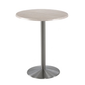 Indoor/Outdoor 42" Tall OD214 Stainless Steel Table Base with 22" Diameter Foot and 30" Diameter Indoor/Outdoor Top by the Holland Bar Stool Co., AGS-OD214-2242SSOD30RBlkStl