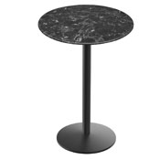 Indoor/Outdoor 36" Tall OD214 Black Table Base with 22" Diameter Foot and 36" Diameter Indoor/Outdoor EuroSlim Top by the Holland Bar Stool Co., AGS-OD214-2236BWODS36RBM