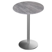 Indoor/Outdoor 36" Tall OD214 Stainless Steel Table Base with 22" Diameter Foot and 36" Diameter Indoor/Outdoor EuroSlim Top by the HBS., AGS-OD214-2236SSODS36RBM