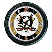 Anaheim Ducks Indoor/Outdoor LED Wall Clock by Holland Bar Stool Co., ODClk14BK-08AnaDks