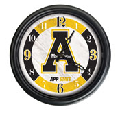 Appalachian State University Indoor/Outdoor LED Wall Clock by Holland Bar Stool Co., ODClk14BK-08AppStU