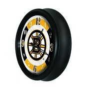 Boston Bruins Indoor/Outdoor LED Wall Clock by Holland Bar Stool Co., ODClk14BK-08BosBru
