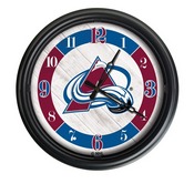 Colorado Avalanche Indoor/Outdoor LED Wall Clock by Holland Bar Stool Co., ODClk14BK-08ColAva