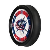 Columbus Blue Jackets Indoor/Outdoor LED Wall Clock by Holland Bar Stool Co., ODClk14BK-08ColBlu
