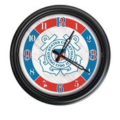 United States Coast Guard Indoor/Outdoor LED Wall Clock by Holland Bar Stool Co., ODClk14BK-08CstGrd