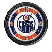 Edmonton Oilers Indoor/Outdoor LED Wall Clock by Holland Bar Stool Co., ODClk14BK-08EdmOil